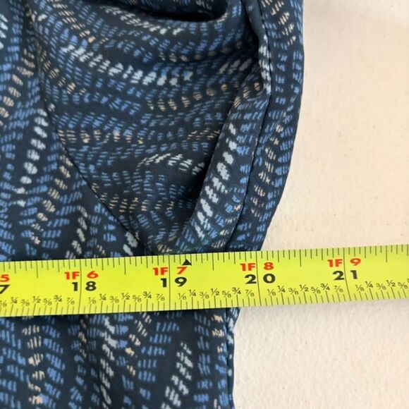 Metaphor Blouse Women's Medium Blue V-Neck Popover Lightweight Long Sleeve Sheer - Picture 8 of 8